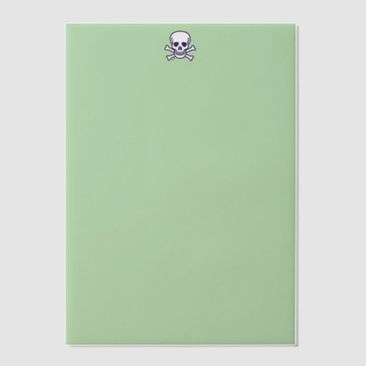 Skull n Bones green vellum papers ベラム紙招待状 (正面)