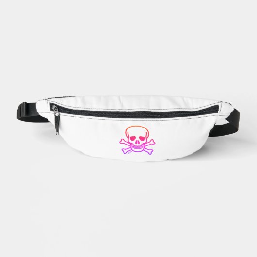 Skull n Bones neon white fanny pack ファニーパック (正面)