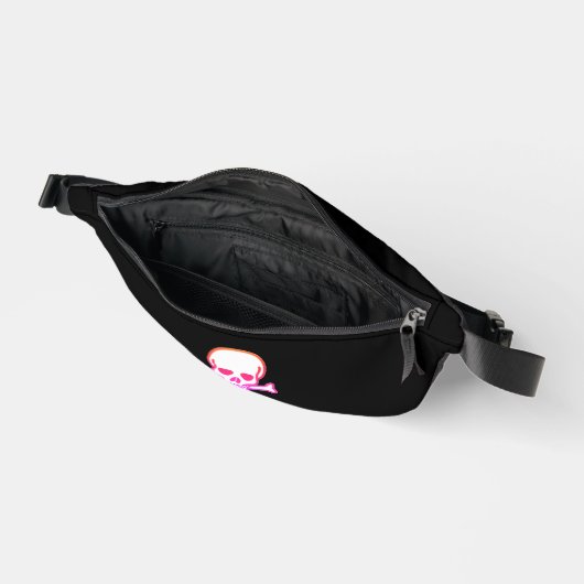 Skull n Bones white neon black fanny pack ファニーパック (見開き)