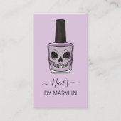 Skull Nail Polish Bottle Gothic Nail Technician 名刺 (正面)