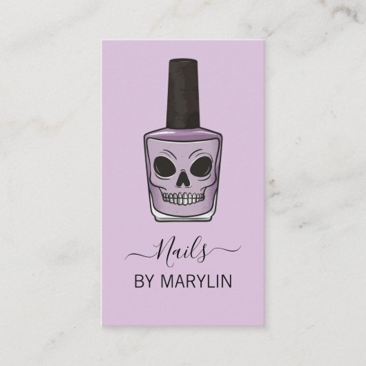 Skull Nail Polish Bottle Gothic Nail Technician 名刺 (正面)