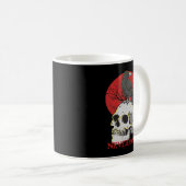 Skull Nevermore Gothic Crow Raven Skull Head Emo P コーヒーマグカップ (正面右)