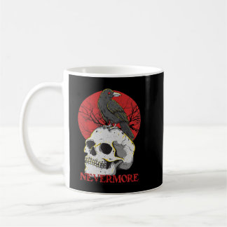 Skull Nevermore Gothic Crow Raven Skull Head Emo P コーヒーマグカップ