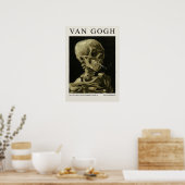 Skull Of A Skeleton With Burning Cigarette Blossom ポスター (キッチン)