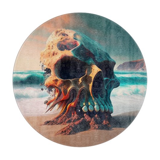 Skull on the Beach カッティングボード (正面)