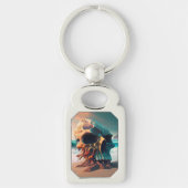 Skull on the beach キーホルダー (正面)