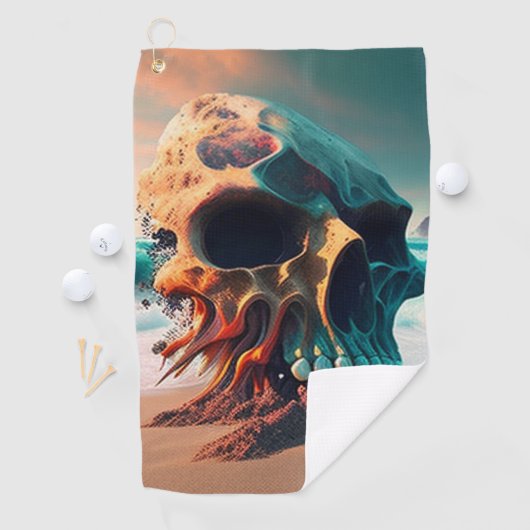 Skull on the beach ゴルフタオル (インサイチュ)