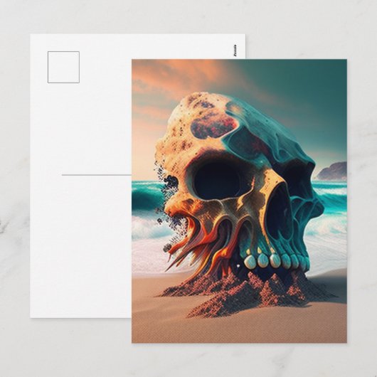 Skull on the beach シーズンポストカード (正面/裏面)