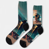 Skull on the beach ソックス (左)