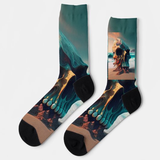 Skull on the beach ソックス (左)