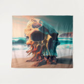 Skull on the beach タペストリー (正面(横))