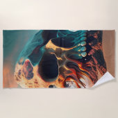 Skull on the Beach ビーチタオル (正面)