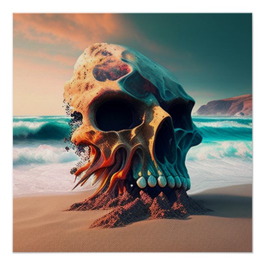 Skull on the beach ポスター (正面)