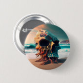 Skull on the Beach 缶バッジ (正面&裏面)