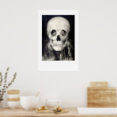 Skull Optical Illusion Art Print Gothic Halloween ポスター (キッチン)