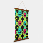 Skull Pattern 吊り下げ型タペストリー (傾斜あり)