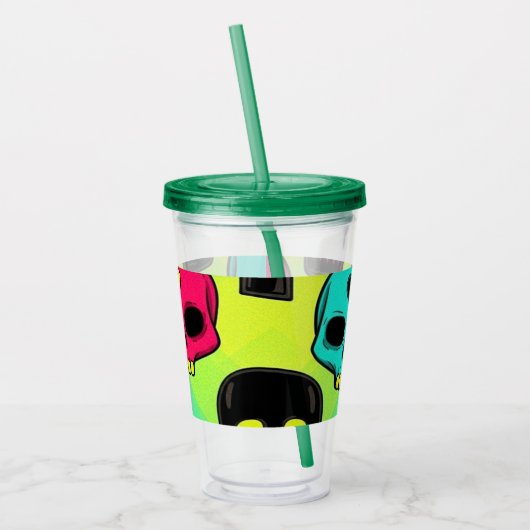 Skull Pattern Acrylic Tumbler アクリルタンブラー (左)