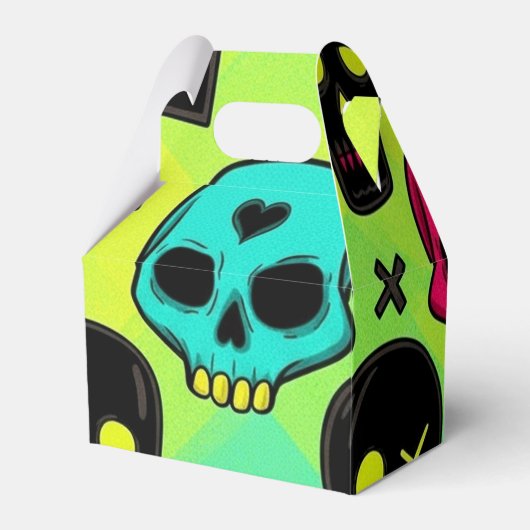 Skull Pattern Favor Box フェイバーボックス (正面サイド)
