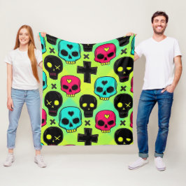 Skull Pattern Fleece Blanket フリースブランケット