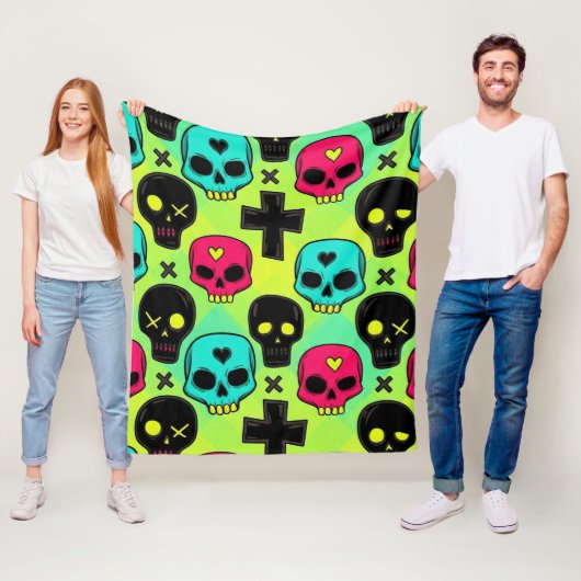 Skull Pattern Fleece Blanket フリースブランケット (インサイチュ)