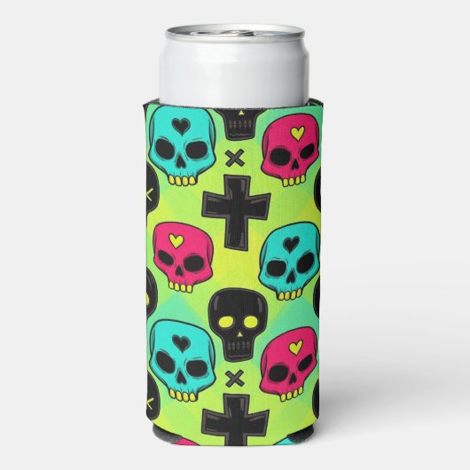 Skull Pattern Foam Can/Bottle Cooler スリム缶クーラー (Seltzer裏面)