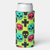 Skull Pattern Foam Can/Bottle Cooler スリム缶クーラー (Seltzer正面)