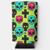 Skull Pattern Foam Can/Bottle Cooler スリム缶クーラー (正面)