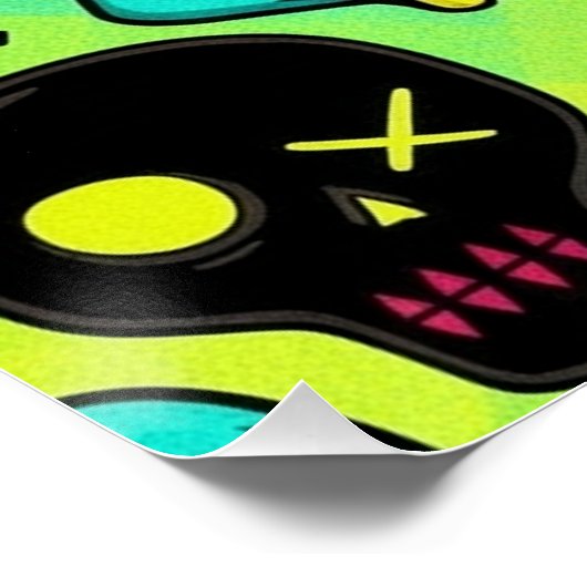 Skull Pattern Glossy Poster ポスター (コーナー)