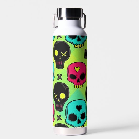 Skull Pattern Insulated Bottle ウォーターボトル (正面)
