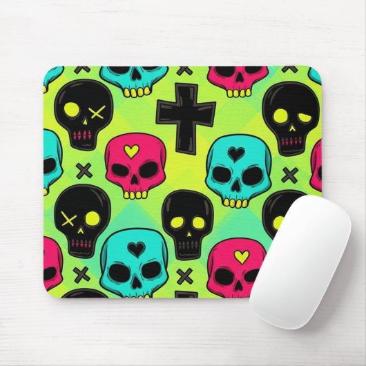 Skull Pattern Mousepad マウスパッド (マウス)
