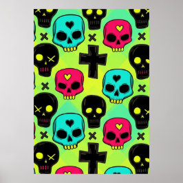 Skull Pattern Poster ポスター