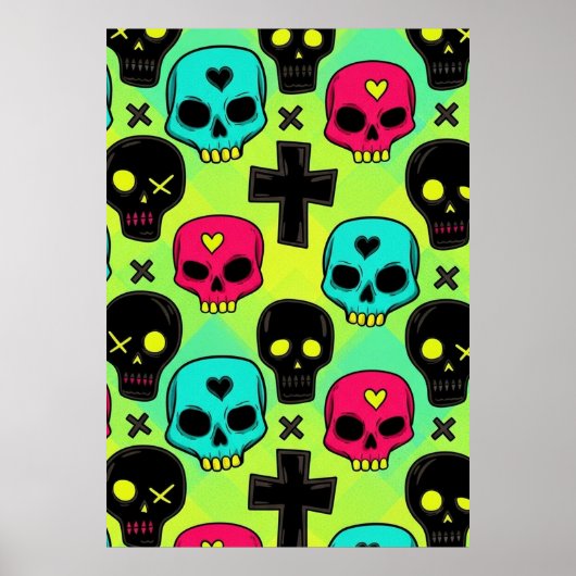 Skull Pattern Poster ポスター (正面)