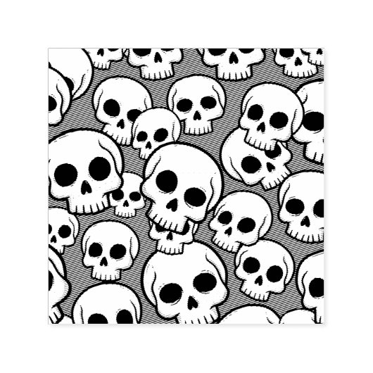 Skull Pattern Self Inking Rubber Stamp セルフインキングスタンプ (デザイン)