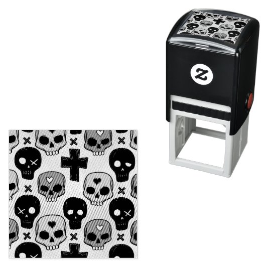 Skull Pattern Self Inking Rubber Stamp セルフインキングスタンプ (インサイチュ)