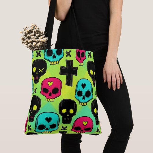 Skull Pattern Tote Bag トートバッグ (クローズアップ)