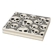 Skull Pattern Wood Art Stamp ラバースタンプ (スタンプ)