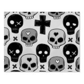 Skull Pattern Wood Art Stamp ラバースタンプ (インプリント)