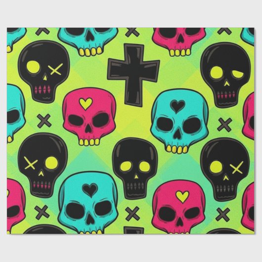 Skull Pattern Wrapping Paper ラッピングペーパー (フラット)