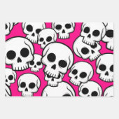 Skull Pattern Wrapping Paper Flat Sheet Set of 3 ラッピングペーパーシート (正面2)