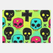 Skull Pattern Wrapping Paper Sheet Set ラッピングペーパーシート (正面)
