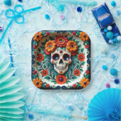 💀🌹Skull & Petal Patch ペーパープレート (パーティー)
