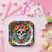 💀🌹Skull & Petal Patch ペーパープレート (パーティー)