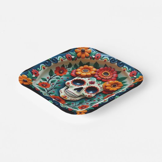 💀🌹Skull & Petal Patch ペーパープレート (傾斜あり)