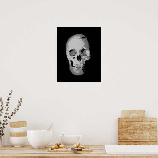 Skull Poster - Black & White Pop Art, Fantasy Art ポスター (キッチン)
