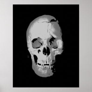 Skull Poster - Black & White Pop Art, Fantasy Art ポスター