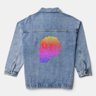Skull Print Denim Jacket With Sunset Colors  デニムジャケット