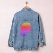 Skull Print Denim Jacket With Sunset Colors  デニムジャケット (ハンガー)