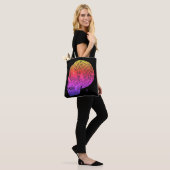 Skull Print Tote Bag With Sunset Colors Skull トートバッグ (モデル)