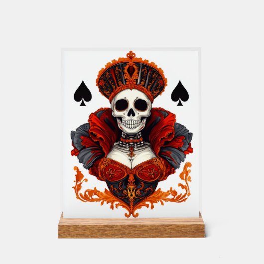 Skull Queen of Spades アクリルサイン (正面)
