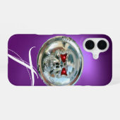 SKULL RIDERS MONOGRAM 濃紫色 iPhone 16ケース (裏面横)